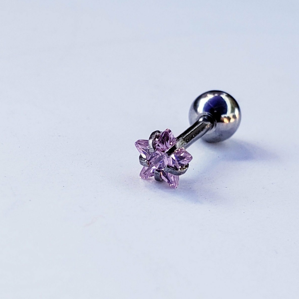 16g star cartilage piercing tragus helix ear